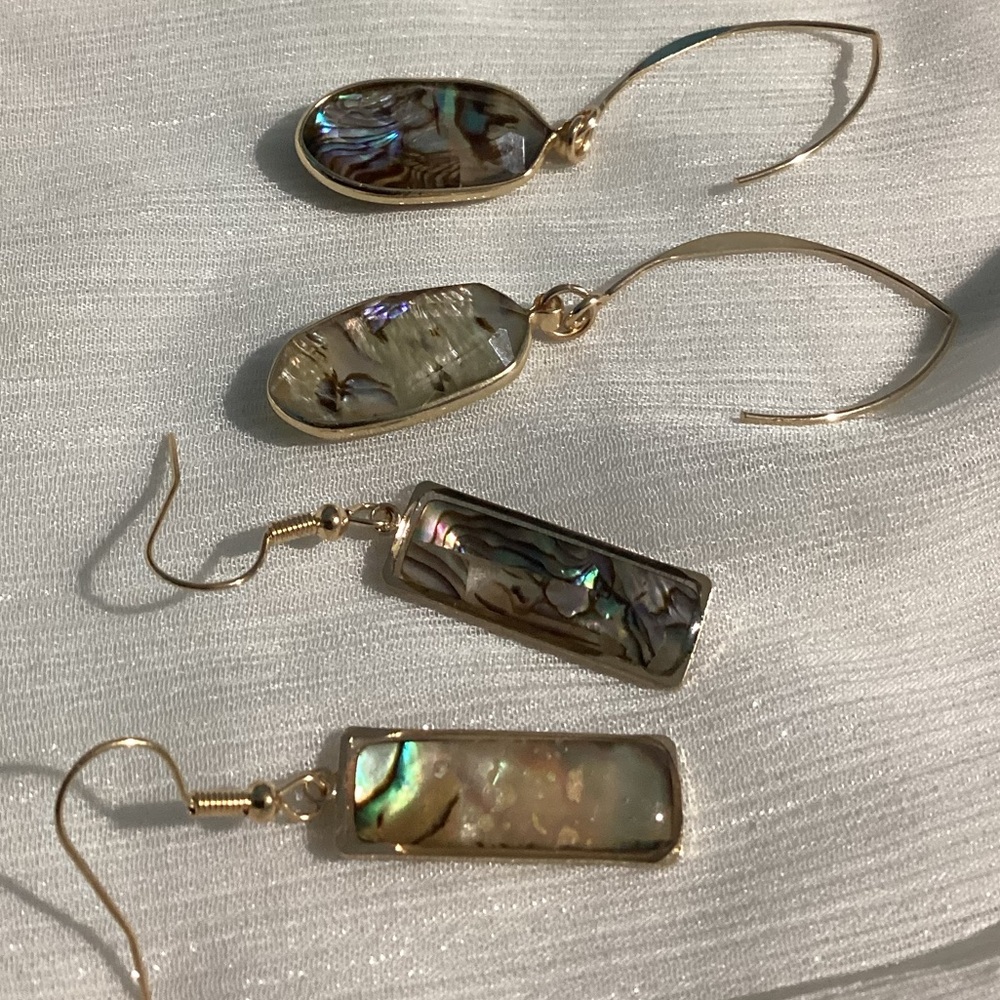 🐚Abalone Shell Earring Set – 2 Pair Bundle ✨ - Picture 8 of 17